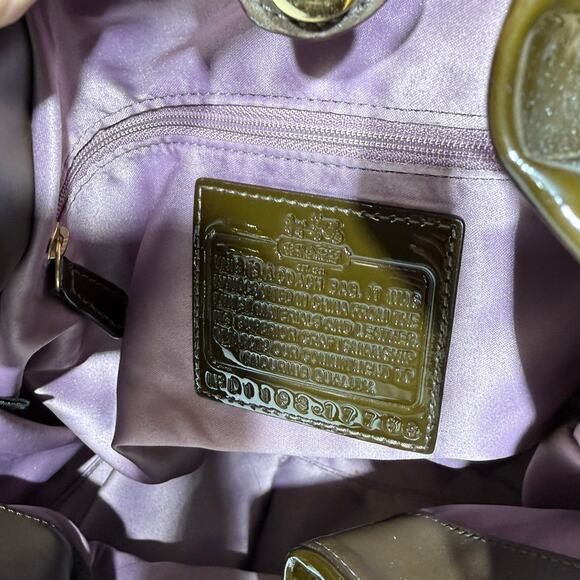 Coach Madison Ocelot OP Art Marielle Patent Leather Trim Bucket Drawstring Bag - Picture 4 of 9